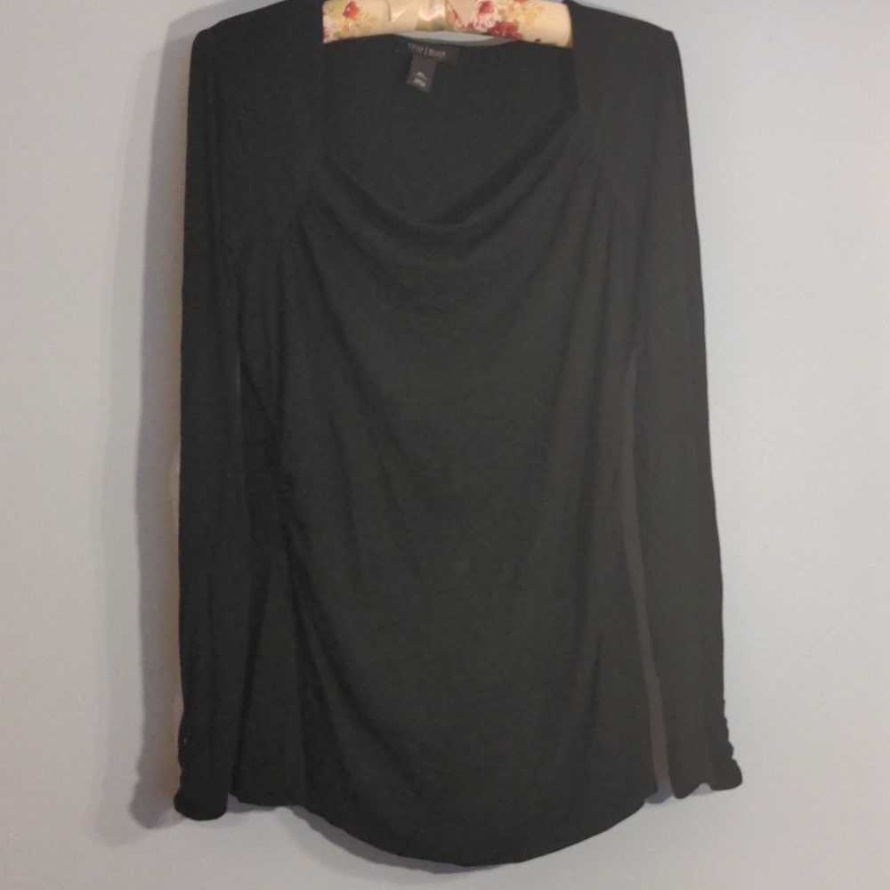 WHBM XL black long sleeve tee